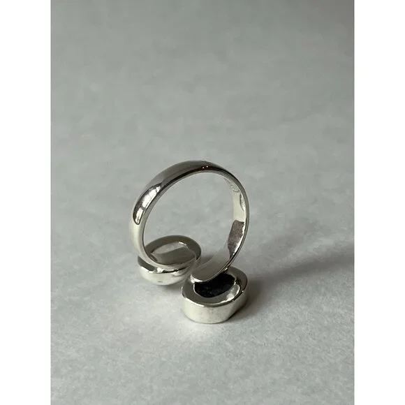 Geode & Clear Quartz Ring 925 Sterling Silver, Size 7 Adjustable - Picture 14 of 15